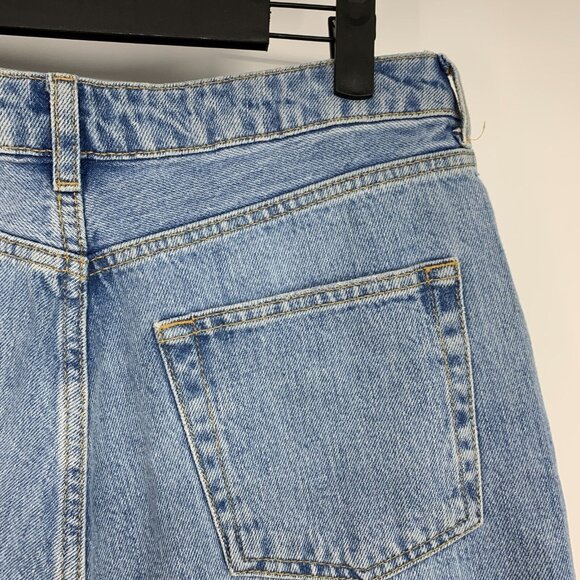 Topshop Mom Shorts Blue Denim Distressed Authentic High Waist NWT - Picture 10 of 13